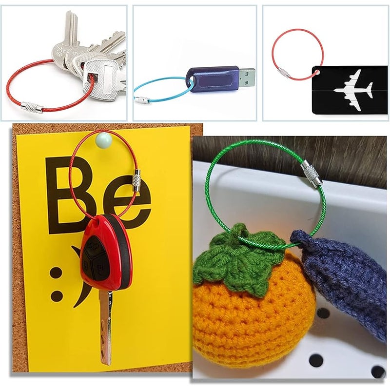 Stainless Steel Loops 2mm Coated Wire Keychain Cable Large Key Rings 6 inch Key Chain for Luggage Tags - Image 3
