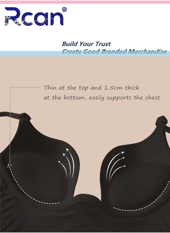 Rcan - Women's Smooth Deep U Shape Low Cut Bra Push Up Seamless Low Cut Backless Invisible Bra One Piece Soft Underwire Underwear Adjustable Multifunctional Lightweight Bra - Image 1