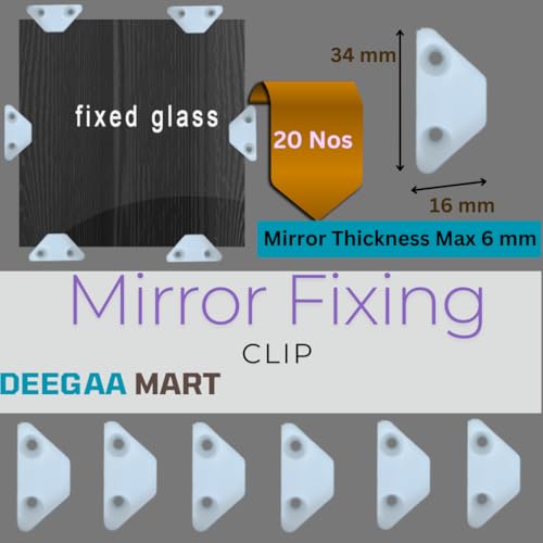 DEEGAA MART 20-Piece Glass Retainer Side Clips Kit, Glass Door Retainer Clips Plastic Milky Glass Corner Buckle Panel Retainer Clips Mirror Clips for Cabinet Door - Image 5