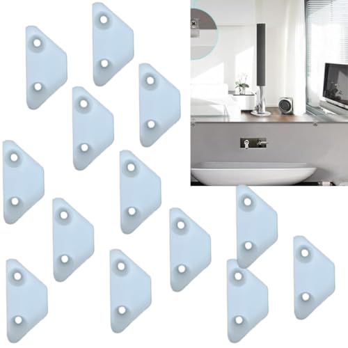 DEEGAA MART 20-Piece Glass Retainer Side Clips Kit, Glass Door Retainer Clips Plastic Milky Glass Corner Buckle Panel Retainer Clips Mirror Clips for Cabinet Door - Image 1