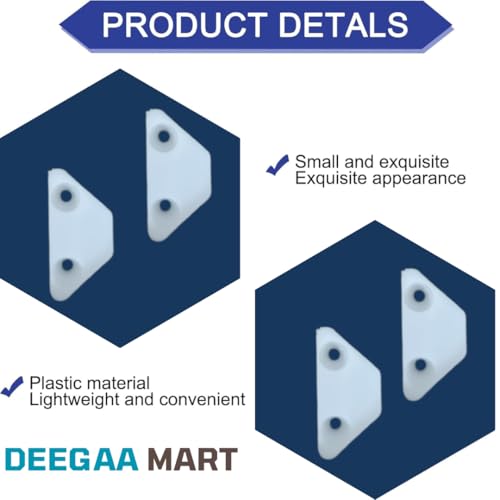 DEEGAA MART 20-Piece Glass Retainer Side Clips Kit, Glass Door Retainer Clips Plastic Milky Glass Corner Buckle Panel Retainer Clips Mirror Clips for Cabinet Door - Image 3