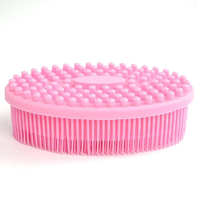 SKYLUME Silicone Bath Body Brush Scrubber Brush for Use in Shower Exfoliating Hygienic Fit for Sensitive and All Skin (Pink) - Image 2