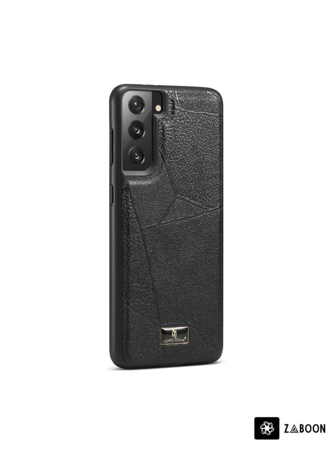Zaboon Protective Case For Samsung Galaxy S21 5G Fierre Shann Leather Texture Phone Back Cover Case - Image 1