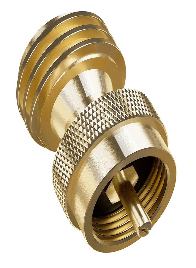NUPICK Propane Tank Adapter, 1 lb to 20 lb Converter, Hook Up Small Propane Tanks to BBQ Grill, 100% Solid Brass Construction - Image 1