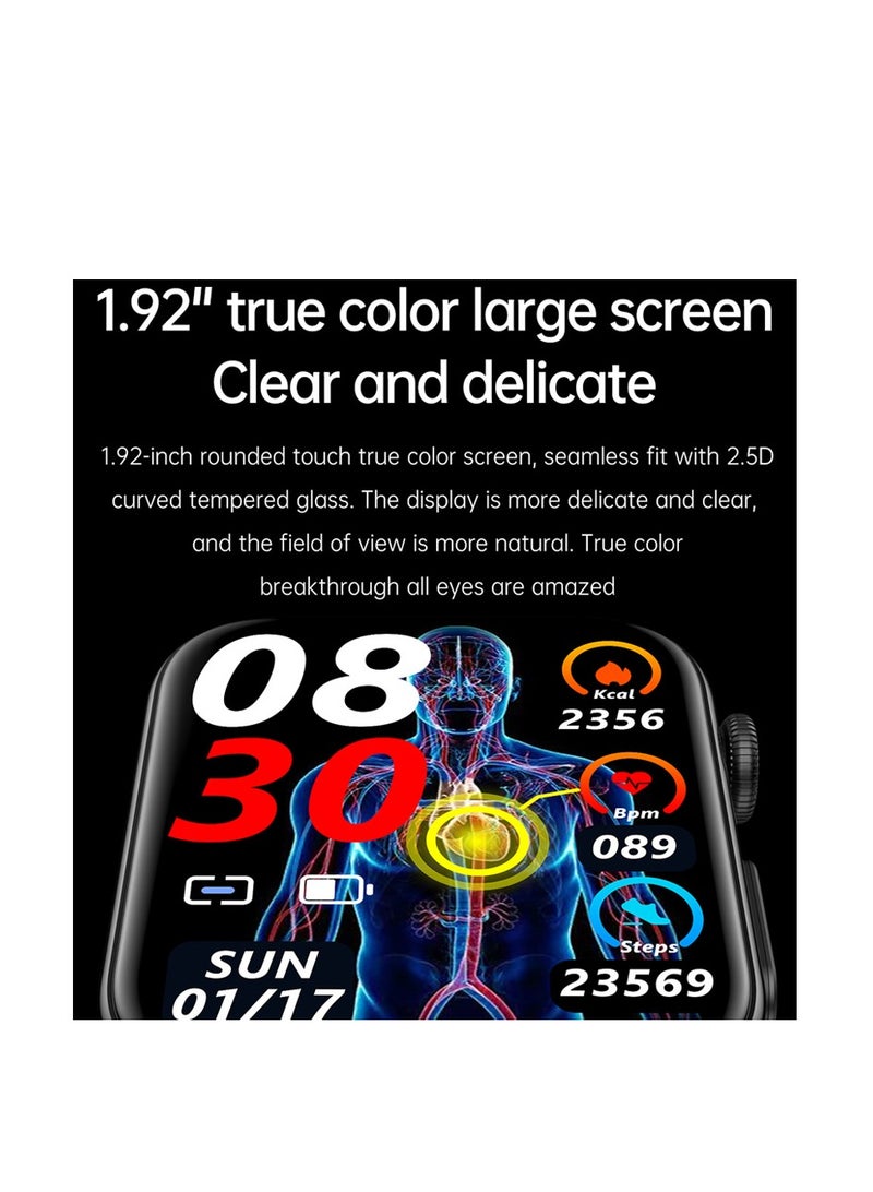 AROAQ Smart Watch, Fitness Tracker With Heart Rate Monitor, Black Leather ECG Multifunctional Smart Watch, Waterproof Activity Tracker For Android And Ios Phones - Image 4