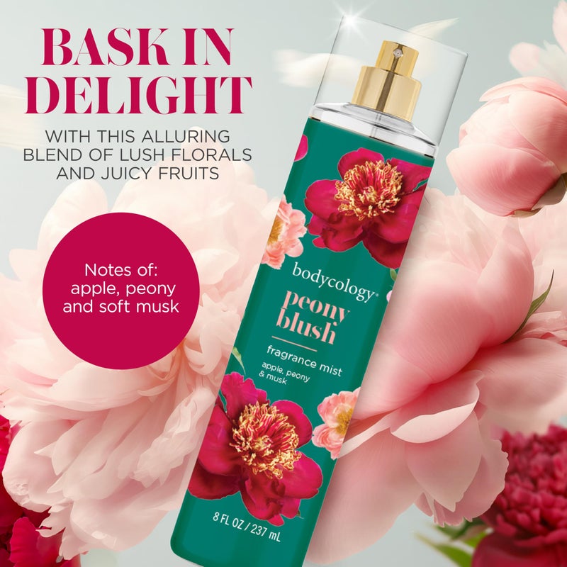 Bodycology باديكولوجي رذاذ الجسم المعطر طويل الأمد، بلش الفاوانيا، 8 أونصة سائلة - Image 2