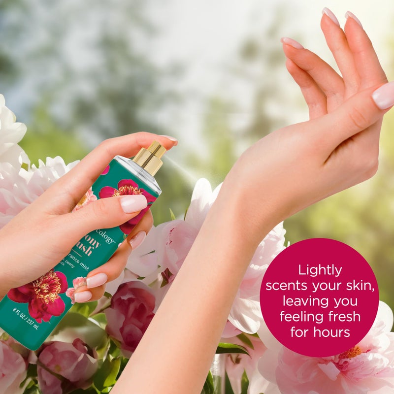 Bodycology باديكولوجي رذاذ الجسم المعطر طويل الأمد، بلش الفاوانيا، 8 أونصة سائلة - Image 3