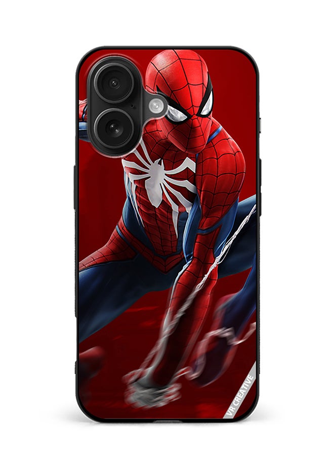 Protective Case Cover For Apple iPhone 16 Plus Spiderman Design Multicolour