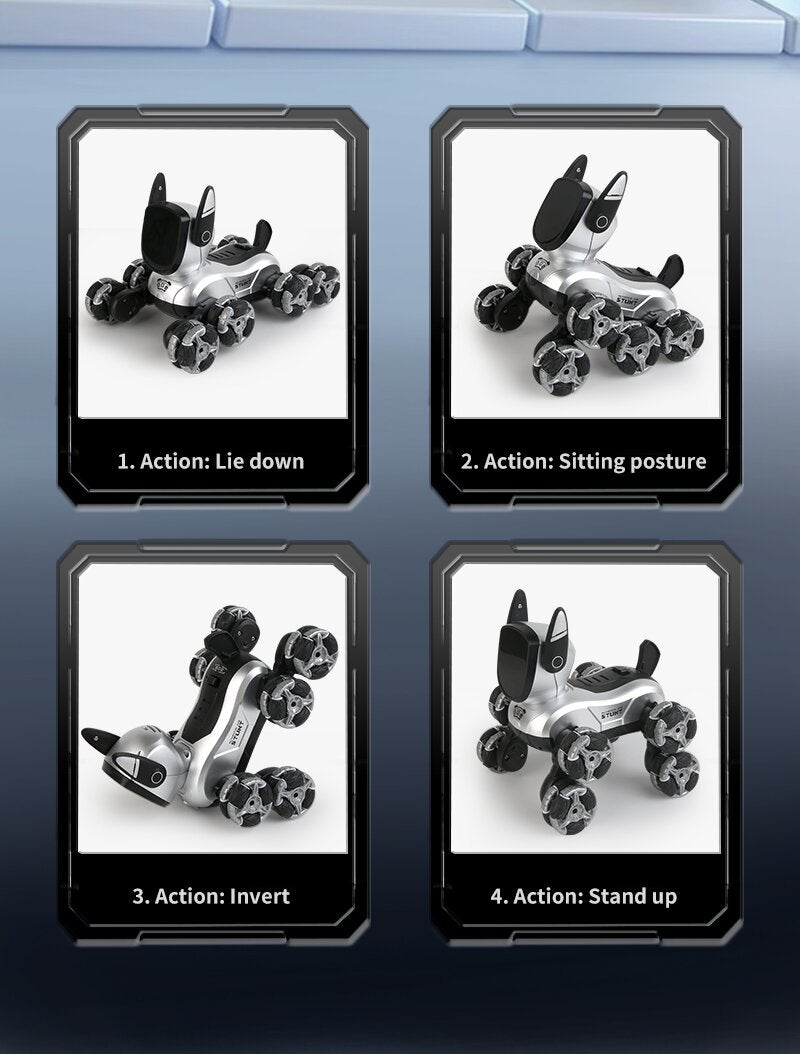 All-terrain rc stunt dog robot dual control gestures and remote control - Image 5