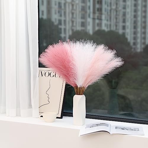 Wertuirk 30pcs Faux Pampas Grass - 24 Inch Pink Pampas Grass Home Decor, Artificial Colored Pompas Grass for Room Decor, Flower Arrangement, Wedding Centerpieces and Baby Shower Decorations - Image 5