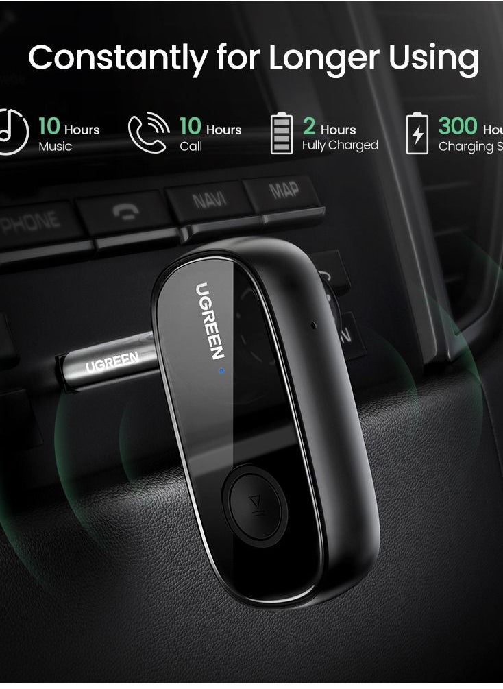 Bluetooth Adapter 5.0 Audio Receiver for Wireless Music Stream System and Mobile Phones New with Hand-free Call/aptX LL/10H Play Time/Auto-Repair for Car Speaker/Headphone