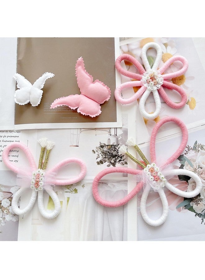 KUNHEHO Butterfly Wall Decor Set of 6 Daisy Flower Boho Nursery Wall Décor Bohemian Macrame Woven Rattan Wall Hanging Room Decor for Teen Girls - Image 2