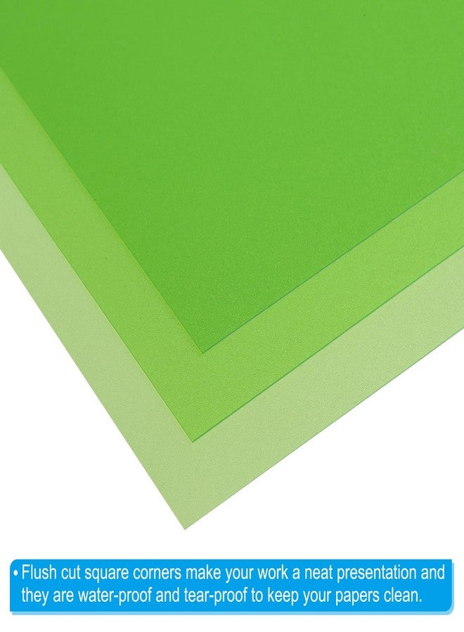 PATIKIL 20 Mil Clear PVC Binding Covers, 10 Pcs Front View Protector Un-Punched A4 Letter Size for Presentation, Report, Paper, Business Office Supply Document, Semi Transparent Green - Image 3