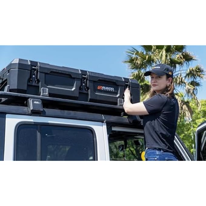 rayihni RUGCEL 58L overland cases Car camping equipment box Roof equipment box Car luggage Dry,land storage,off-road storage,90 Quart,waterproof (58L Case) - Image 2