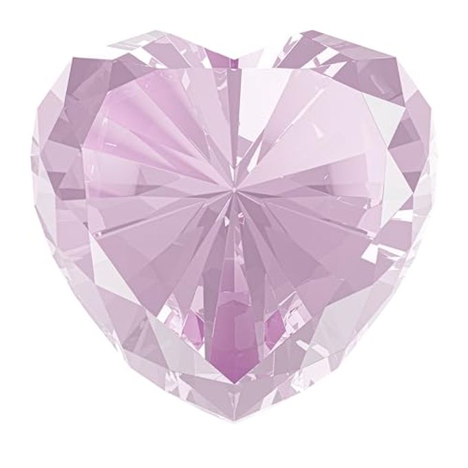 Qianwei Pink Crystal Diamonds Paper Weights with Gift Box, 80mm Hot Pink Heart Shape Real Crystal Diamond Glass Gems Paperweight, Big Diamonds Birthday Anniversary for Women Her Valentine's Day Gifts - Image 1