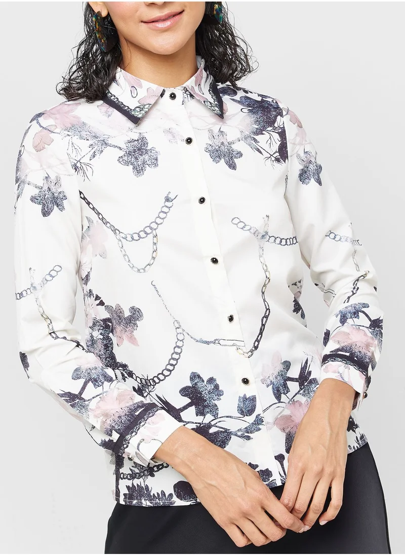 ELLA Printed Button Down Shirt