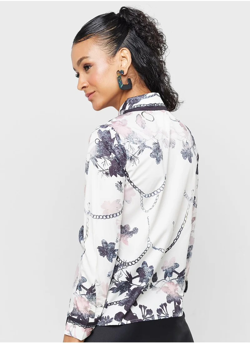 ELLA Printed Button Down Shirt