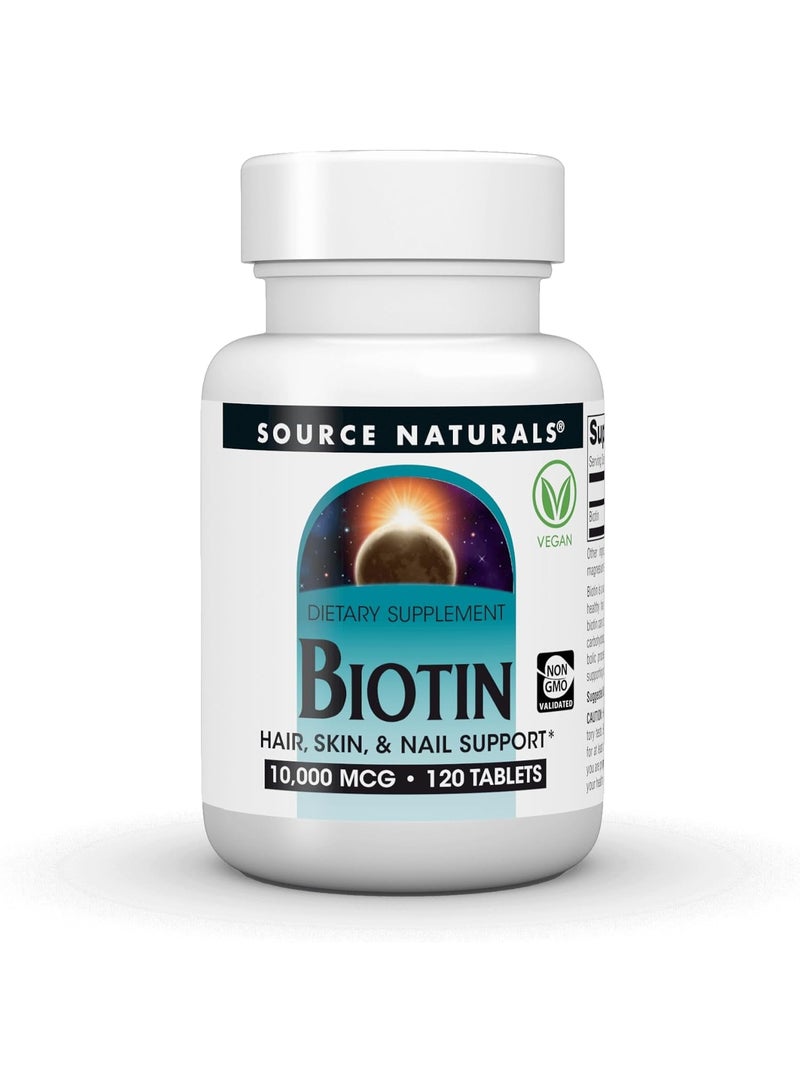 Source Naturals Biotin - 10,000 mcg - 120 Tablets - Image 1