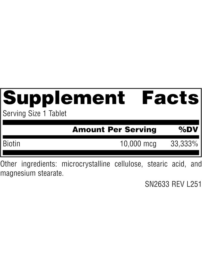 Source Naturals Biotin - 10,000 mcg - 120 Tablets - Image 2
