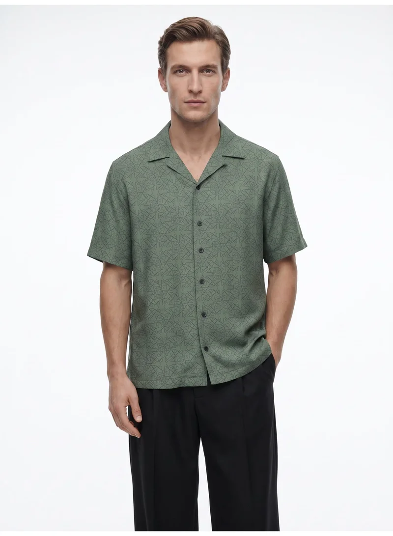 Tezhhomayaa Inferno Veil Cuban Collared Shirt