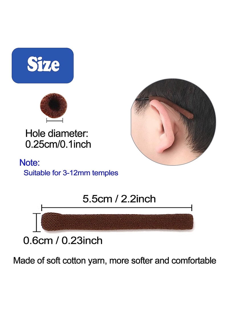 General - 4pcs Eyeglasses Temple Tips Sleeve Retainer, Upgrade Soft Knitting Cotton Fabric Eyeglass Ear Cushion Anti-Slip Temple Pads for Sunglasses Glasses Reading Glasses (Black) - Image 1