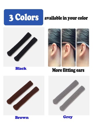 4pcs Eyeglasses Temple Tips Sleeve Retainer, Upgrade Soft Knitting Cotton Fabric Eyeglass Ear Cushion Anti-Slip Temple Pads for Sunglasses Glasses Reading Glasses (Black) - view 4