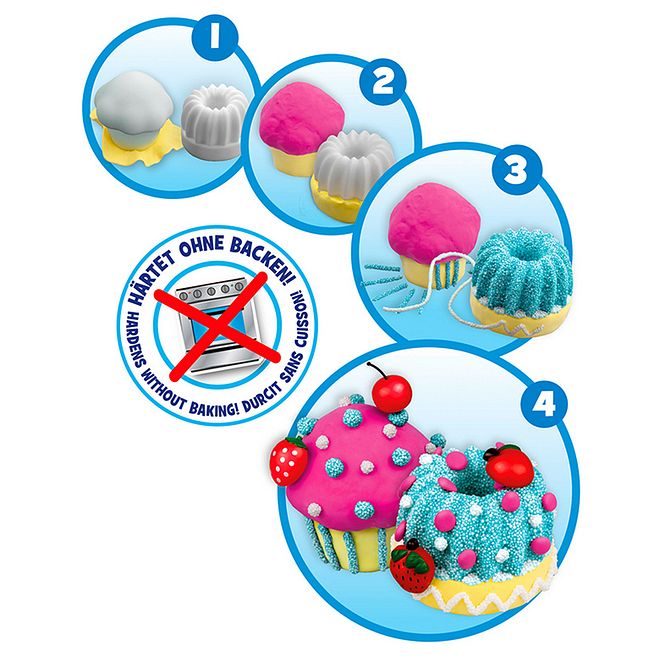 Craze Flo Mee Bakery Craft Set for Kids 5 Years, L 26 x B 20 x H 7 cm - Magic Dough, Glitter, Air Dry - Image 4