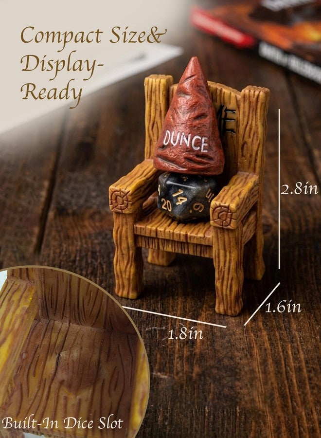 Stylor DND Dice Jail Time Out Chair with Dunce Hat & D20 Dice - Premium Resin Gifts for Dungeons and Dragons, Dungeon Master, Tabletop RPG DND Accessories & Dice Display Stand - Image 5