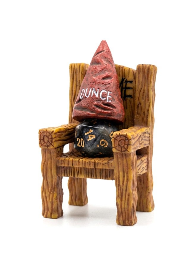 Stylor DND Dice Jail Time Out Chair with Dunce Hat & D20 Dice - Premium Resin Gifts for Dungeons and Dragons, Dungeon Master, Tabletop RPG DND Accessories & Dice Display Stand - Image 1