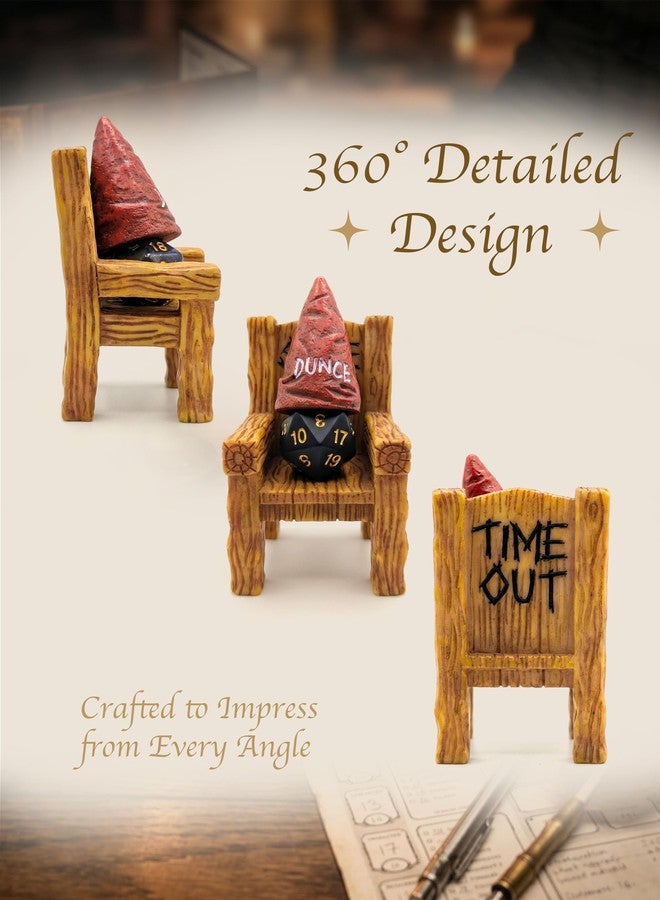 Stylor DND Dice Jail Time Out Chair with Dunce Hat & D20 Dice - Premium Resin Gifts for Dungeons and Dragons, Dungeon Master, Tabletop RPG DND Accessories & Dice Display Stand - Image 3
