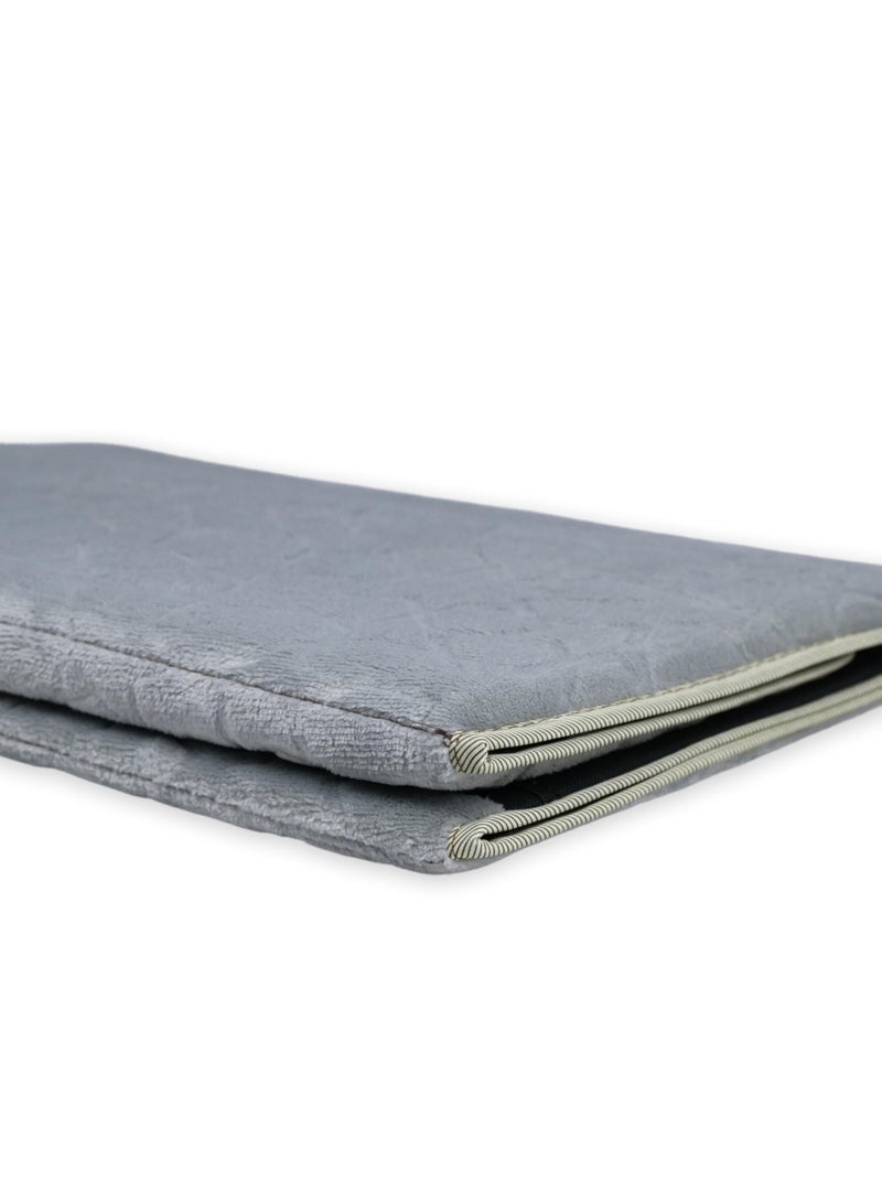 Home Dwell Foldable Prayer Mat with 115° Reclining Backrest – Ergonomic Janamaz with Knee Cushion & Carry Bag – Islamic Back Support Mat for Comfortable Prayers – Grey - Image 3