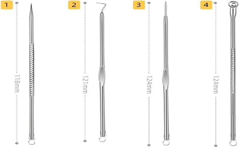 Ozclife Blackhead Remover Acne Cleaner Acne Needle 4 Pieces