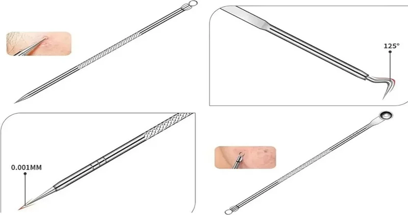 Ozclife Blackhead Remover Acne Cleaner Acne Needle 4 Pieces