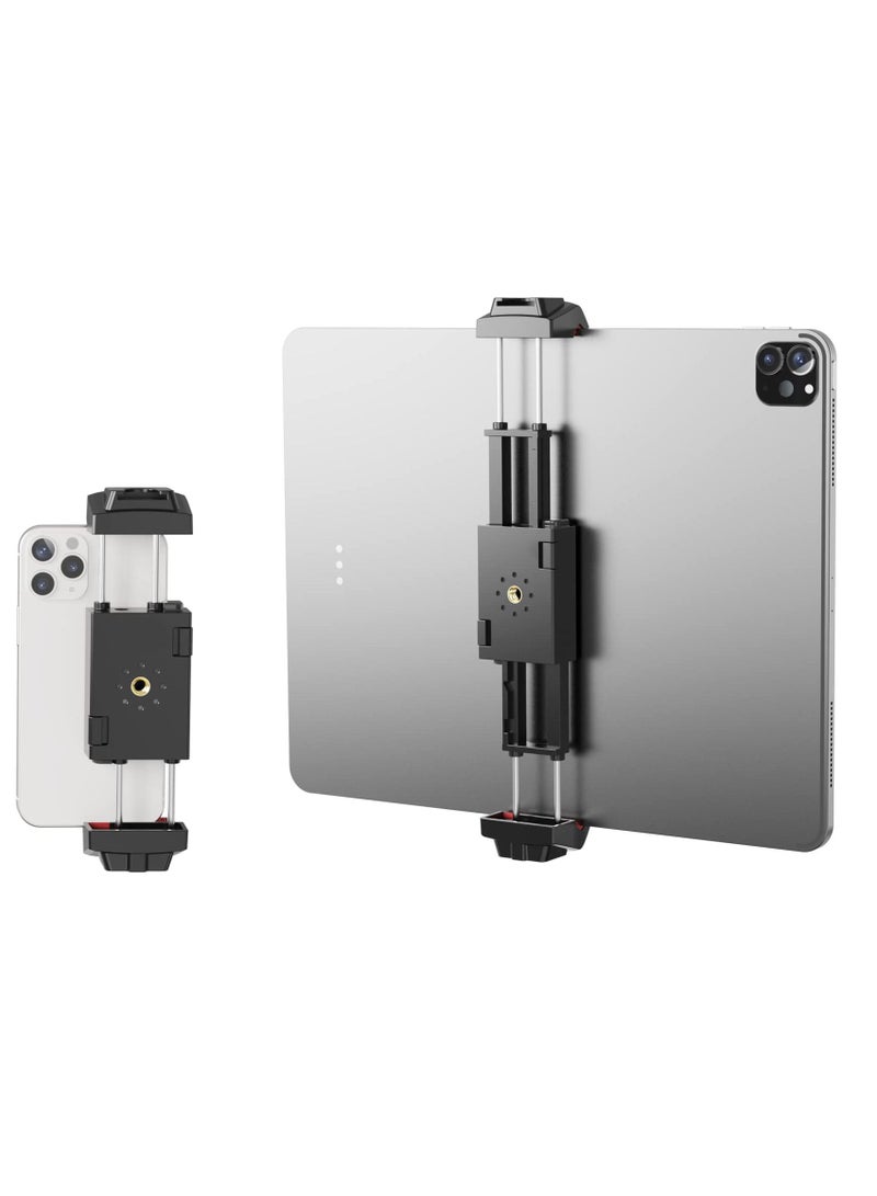 Y&D Phone Tablet Tripod Stand, 2 in 1 Adjustable Smartphone Stand with Cold Shoe Mount, 2.6"-8.8" Extension Clip Compatible iPad/iPhone, and for Samsung Galaxy/Huawei, etc. - Image 1