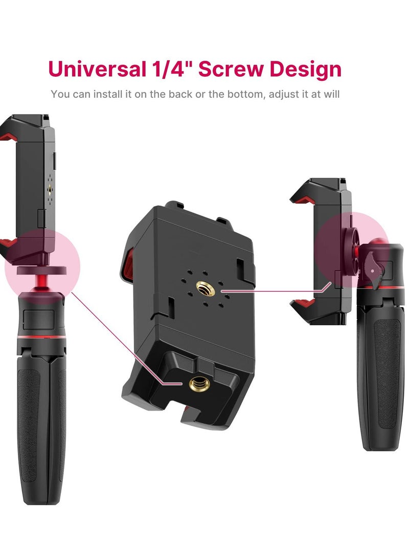 Y&D Phone Tablet Tripod Stand, 2 in 1 Adjustable Smartphone Stand with Cold Shoe Mount, 2.6"-8.8" Extension Clip Compatible iPad/iPhone, and for Samsung Galaxy/Huawei, etc. - Image 3