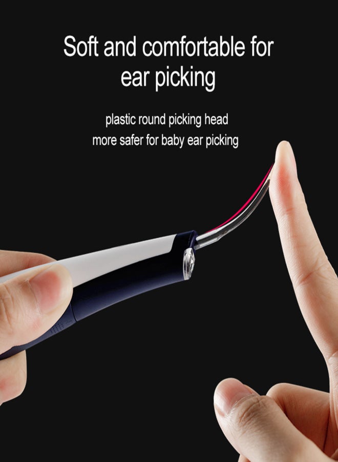 Electric Ear Cleaner Vibrating Ear Wax Remover with LED Light Ear Cleaning Tool Earpicks with 4 Replaceable Tips Portable Storage Base for Ear Canal Cleaning - Image 4