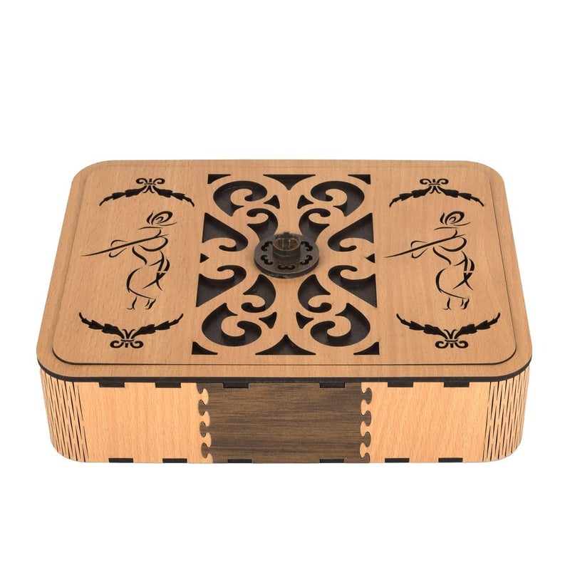 HIOLTY HIOLTY Wooden Multipurpose Dry Fruit Sweet Box Set Gift Food Storage Serving Box Masala Box Mukhwas Box for Kitchen Dry Fruit Box for Diwali Gift Rectangular  - Image 1