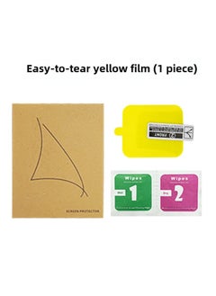 Applicable AppleWatch 9 Protective Film Apple Watch Film I8 Curved Surface HD Hydrated Film 45SE Frosted Soft Film-Color:Easy To Tear Yellow Film (1 Set)-Dimensions:iwatch S10 *42mm