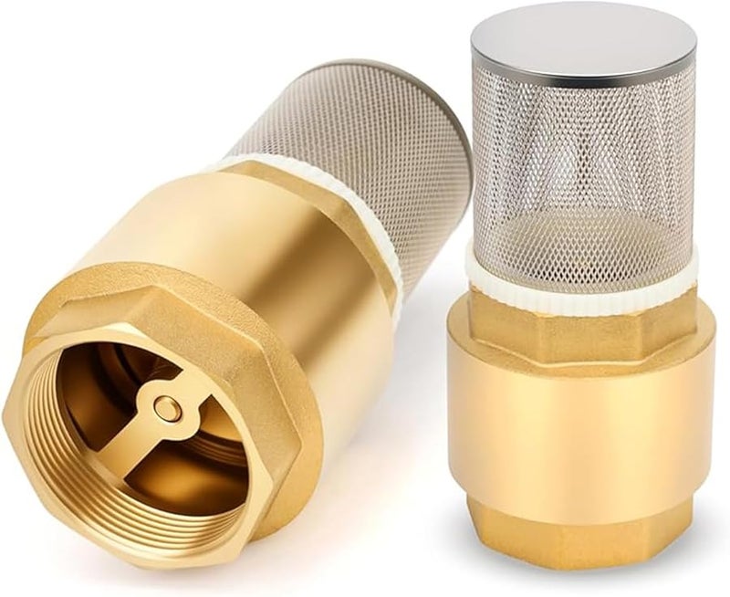 صمام قدم نحاسي 3/4 بوصة خيط أنثوي صمام فحص مع مرشح مصفاة - Image 4
