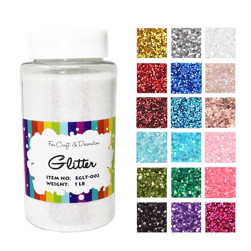 Craft and Party, 1 Pound Bottled Craft Glitter for Craft and Decoration (Iridescent) - Image 1