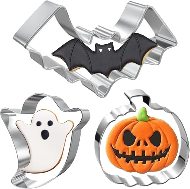 Maykito Halloween Cookie Cutter 3 Pieces - Pumpkin, Ghost, Bat - Image 1