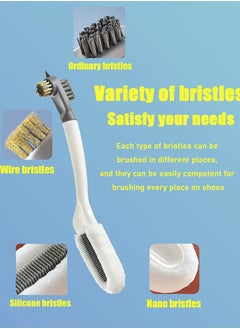 KASTWAVE Professional Cleaning Shoe Brush Multifunctional Household Brushes Care Long Handle Soft Bristle Shoes Scrubber for Bags and Clothes Sneaker White  - Image 4