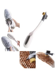 KASTWAVE Professional Cleaning Shoe Brush Multifunctional Household Brushes Care Long Handle Soft Bristle Shoes Scrubber for Bags and Clothes Sneaker White  - Image 1