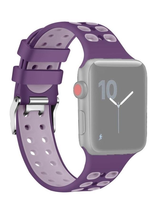 نيبمينينت سوار معصم بديل من السيليكون بلونين مزدوج الصدر لساعة أبل سيريس 7/6/SE/5/4/3/2/1 مقاس 42/44/45 مم أرجواني - Image 1