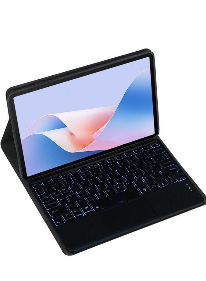 عام غطاء لوحة مفاتيح ثنائي اللغة (عربي/إنجليزي) لهونر باد X8a / X9 (11 بوصة) (2024)، مع لوحة مفاتيح لاسلكية بلوتوث مضاءة ولوحة لمس ذكية وغطاء واقي للجهاز اللوحي.