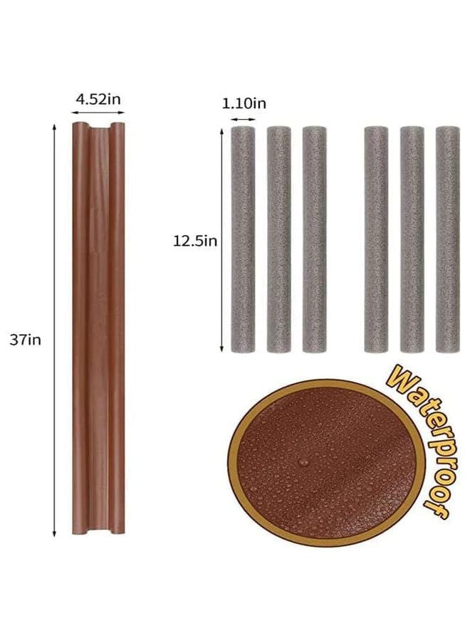 The Bros Leather Door Bottom Sealing Strip Guard Sound Proof Noise Reduction Under Door Draft Stopper,Dust-Proof & waterproof for seal strip,Easy install under-Door Weather stripping(Size 95 CM) Brown - Image 4