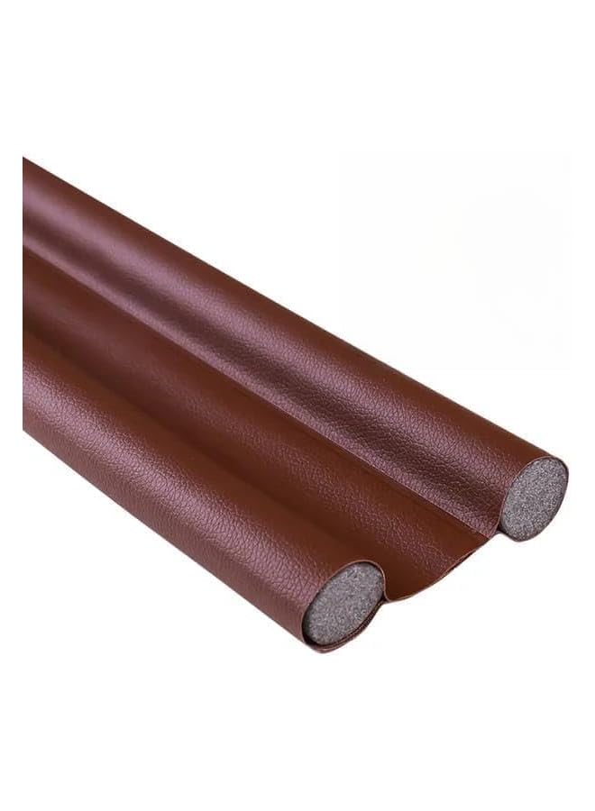 The Bros Leather Door Bottom Sealing Strip Guard Sound Proof Noise Reduction Under Door Draft Stopper,Dust-Proof & waterproof for seal strip,Easy install under-Door Weather stripping(Size 95 CM) Brown - Image 1