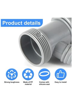 Geustos Kitchen Sink Drain Pipe Adapter, Y-Shaped Flex Hose Connector with Gaskets for Dishwasher Tailpiece, Gray  - Image 3