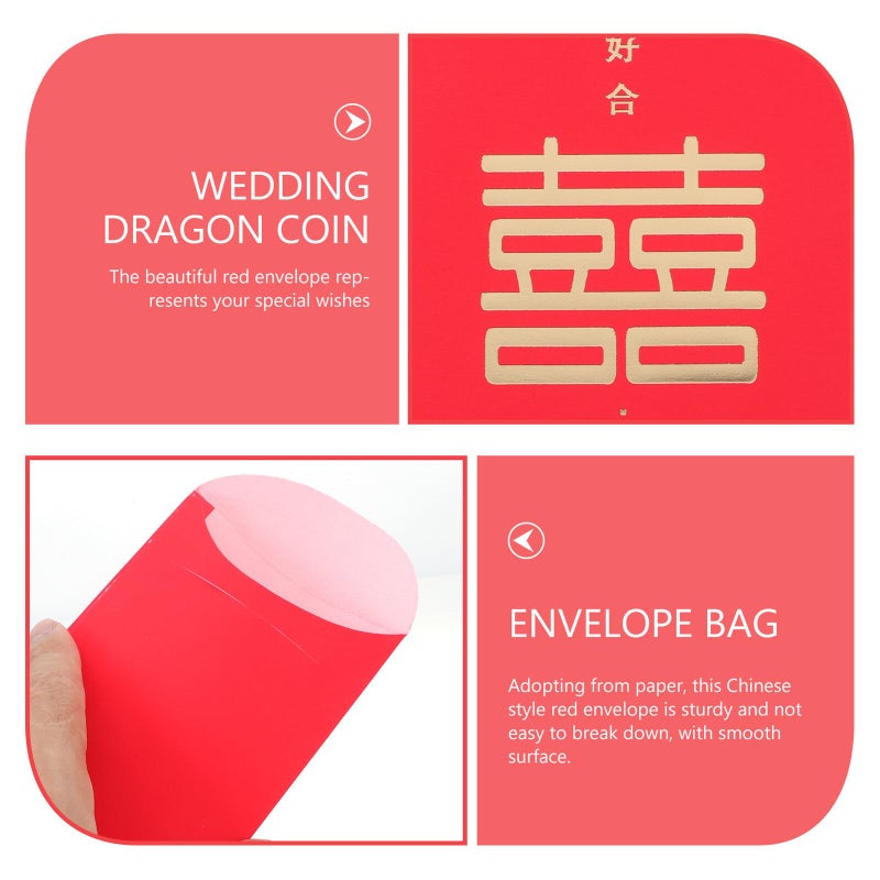 Traditional Chinese Red Envelopes Large Size 6Pcs Set For Wedding Lunar New Year Cash Gifts - Image 4