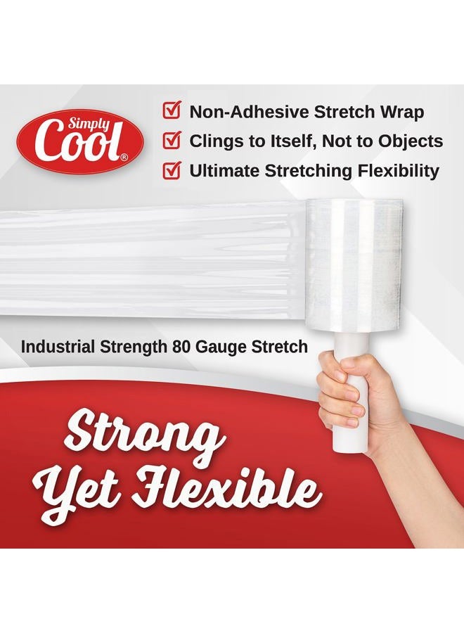Simply Cool 2 Pack Industrial Strength Mini Hand Stretch Wrap 5" - 1000 Roll | 74 Gauge Thick Clear Cling Plastic Moving Supplies | Durable Self - Adhering ● Packing ● Pallet ● Furniture ● Heavy Duty Shrink Film - Image 2